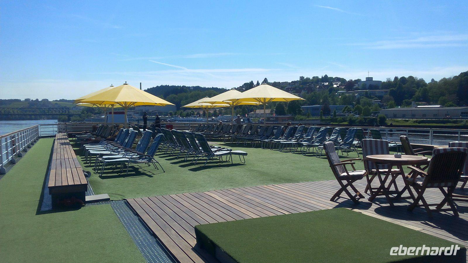 Zum Abschied ein letzter Blick auf das Sonnendeck