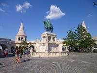Reiterstatue des heiligen Stephan, des Königs, der das Christentum in Ungarn verbreitete