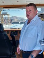  2024 Donaukreuzfahrt: Schleuse Djerdap I - Kapitän der Belvedere