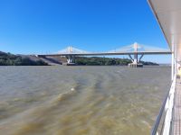 2024 Donaukreuzfahrt: Flußtag - Brücke von Calafat