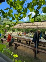die Schnellboote legen einen Stopp in einem Privatgarten an