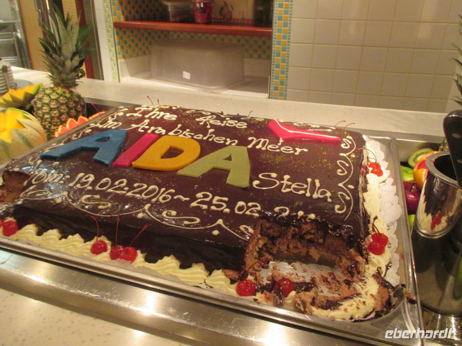 Abschiedsessen auf AIDAstella, die Abschiedstorte
