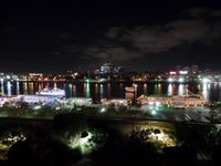Ausblick beim Abendbrot essen auf den Dubai Creek 