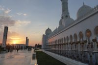 Große Shaikh Zayed Moschee Abu Dhabi - Abendstimmung