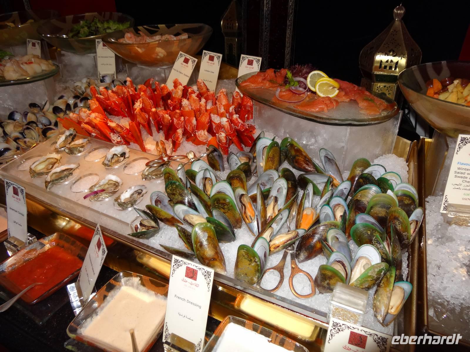 Meeresfrüchte-Vorspeisenbereich Buffet im Burj al Arab Hotel