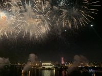 Silvesterfeier in Festival-City mit Skyline-Blick