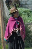 Eine Salasaca Indianerin in Pelileo