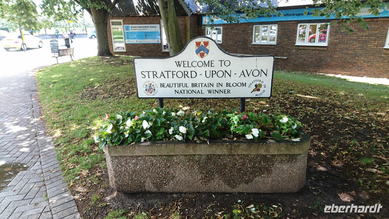 Eingangsschild von Stratford upon Avon