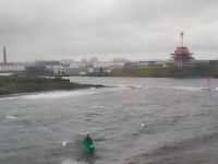 DFDS Fähre. Grauer Morgen vor Amsterdam