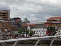 Shakespeare's Globe Theatre von der Millennium Bridge aus gesehen