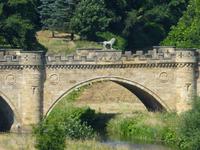 Alnwick - Brücke mit  Löwen Northumberlands