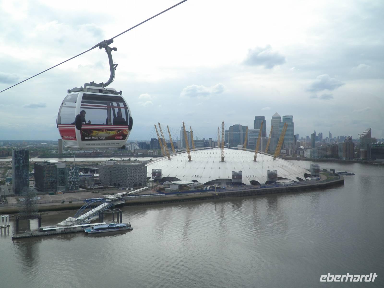 Emirates Seilbahn und Millenium Dome (O2-Arena)