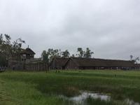 rekonstruiertes Dorf Biskupin an der Bernsteinstraße