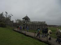 rekonstruiertes Dorf Biskupin an der Bernsteinstraße