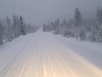 Auf dem Weg zum Flughafen Kuusamo