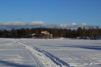 der Kemi-Fluss direkt an unserer Bungalowanlage