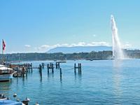 weithin sichtbar- der Jet d'Eau auf dem Genfer See