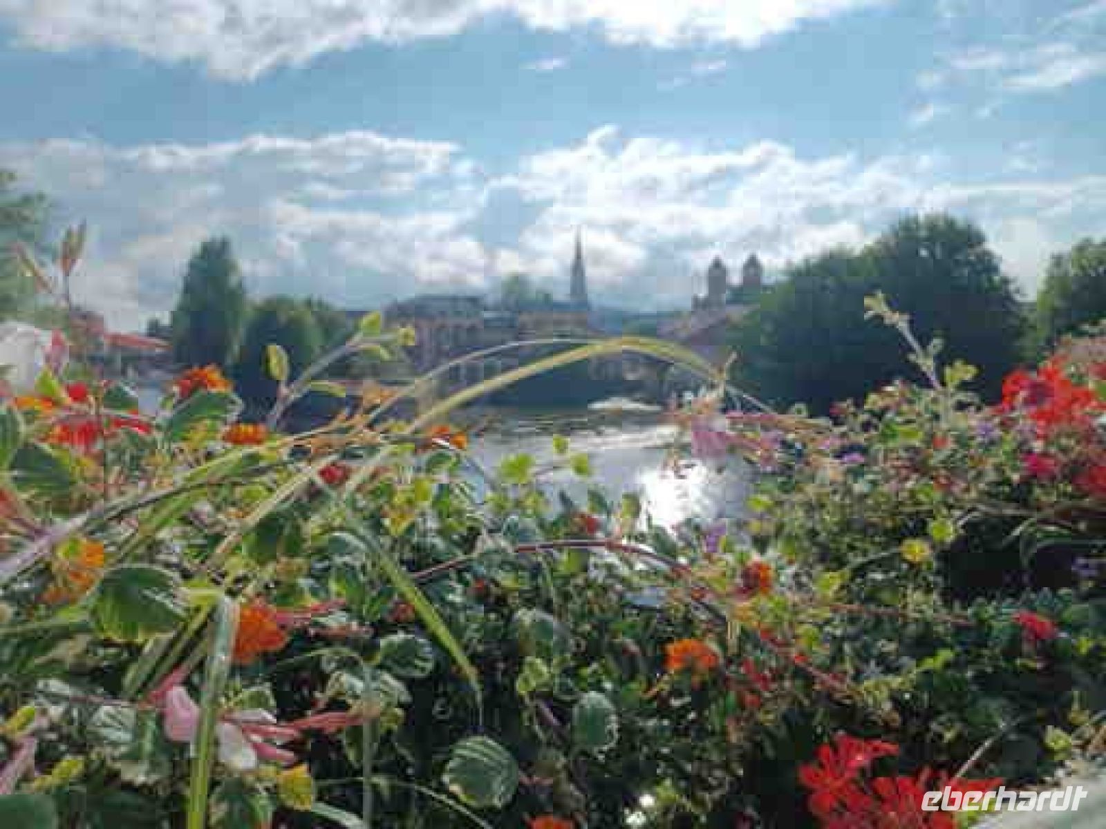 Metz - Blick von der Blumenbrücke über die Mosel