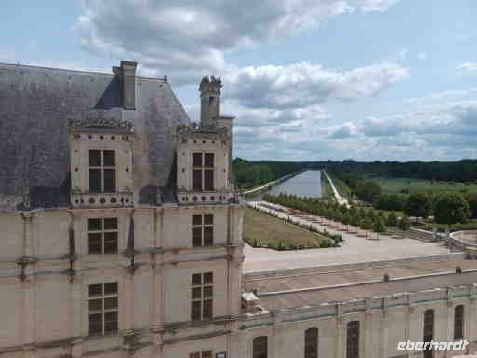 Chambord - Blick von der Dachterrasse in den Park