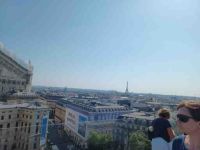 Blick von der Dachterrasse Lafayette mit Eiffelturm