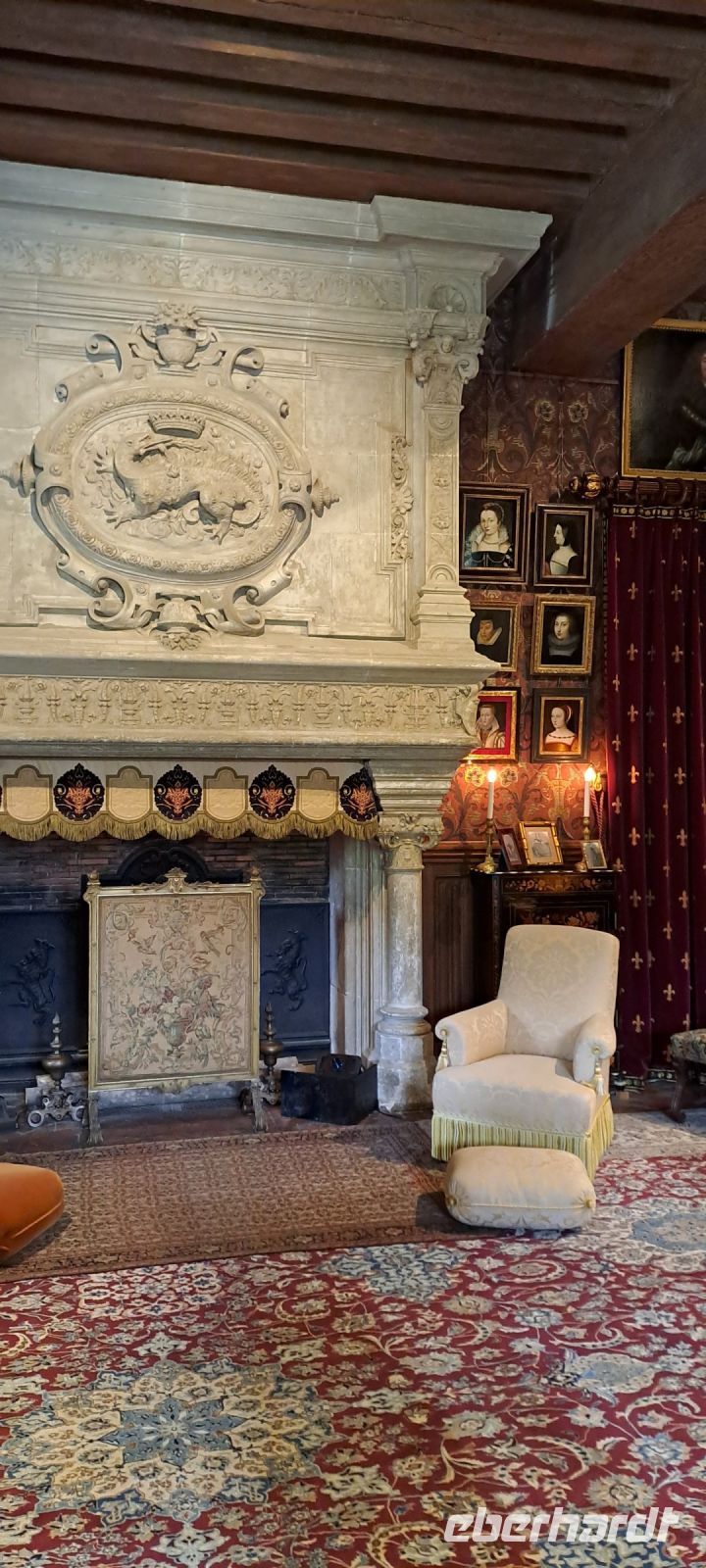 Azay le Rideau, Vorzimmer mit Kamin