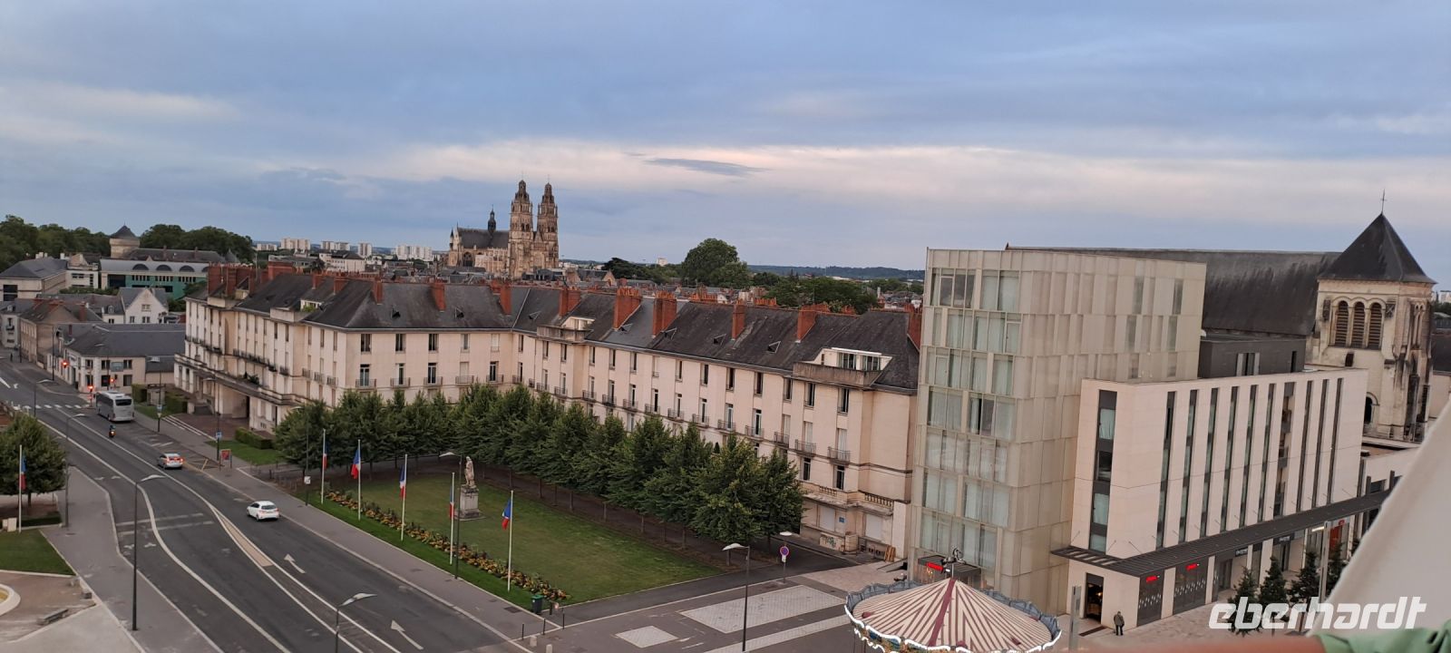 Tours, Aussicht vom Riesenrad zur Kathedrale