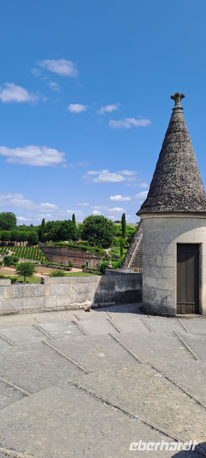 Amboise, Blick vom Dach zu den Gärten