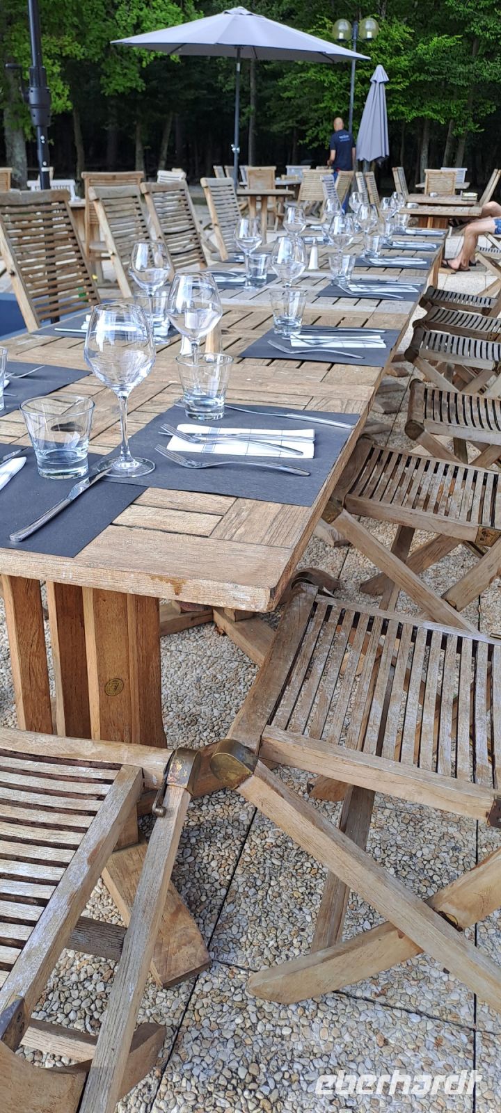 Fontainebleau, Abendessen auf der Terrasse