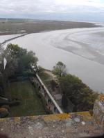 Blick vom Kloster auf die Bucht Mont St. Michel