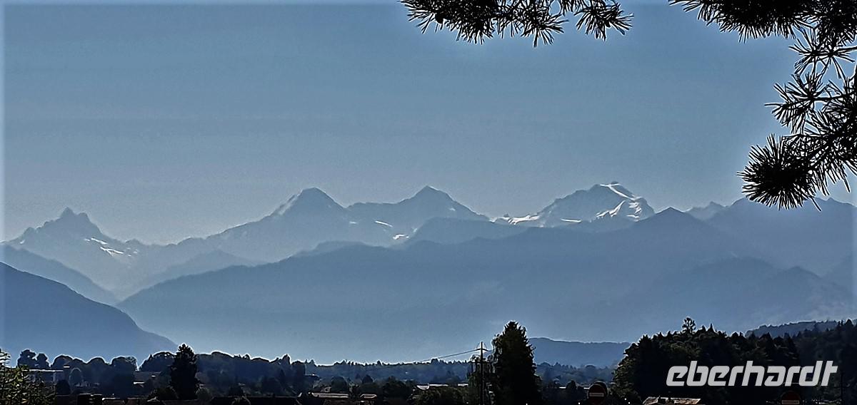 Von links nach rechts: Wetterhorn, Eiger, Mönch und Jungfrau