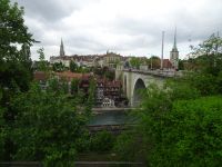 Bern, Nydeggbrücke mit Blick auf Altstadt