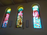 Martigny, Kirchenfenster von Hans Erni in Protestantischer Kirche