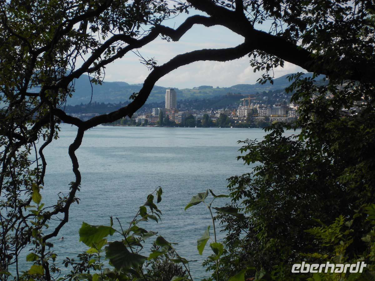 Blick von Chillon auf Montreux