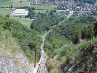 Blick auf 83  Prozent Steigung bei Montfort