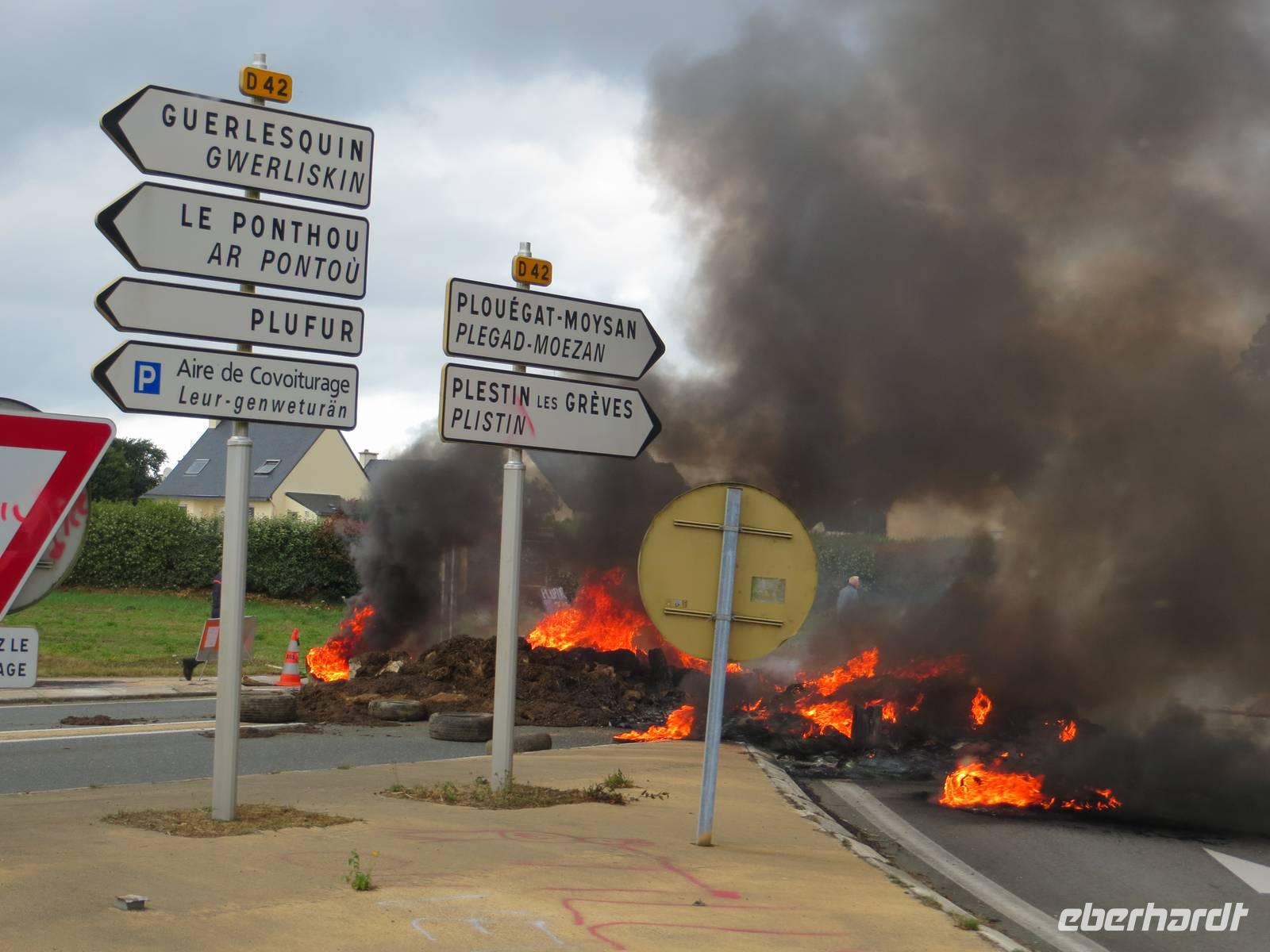 Bauernblockaden bei Morlaix