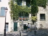 typische Häuser mit viel Grün und Blumenschmuck in diesem Viertel