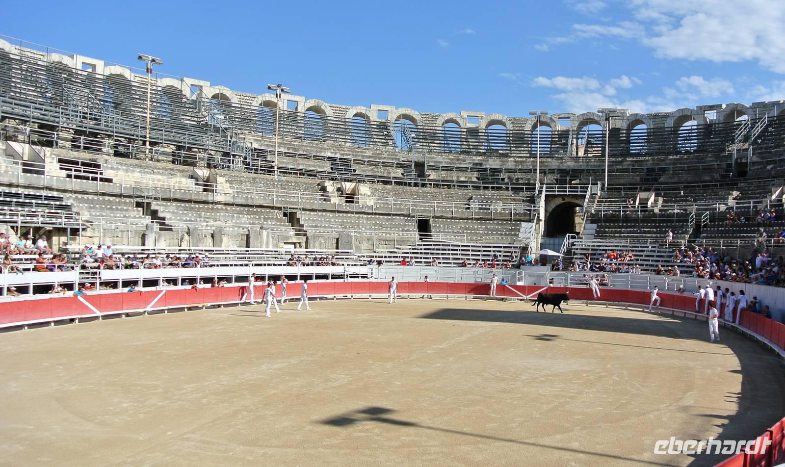 Stiershow in der Arena von Arles 