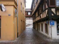 Colmar, Blick in eine Gasse vom Gerberviertel aus gesehen