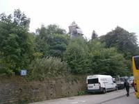 Rekonstruktionsarbeiten an einem Turm der Burg