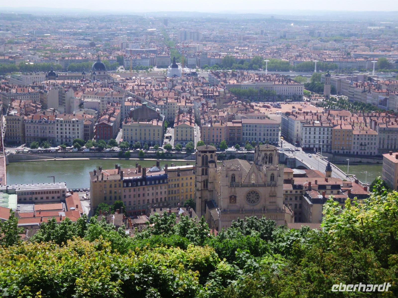 Lyon - Blick von der Basilika auf die Kathedrale