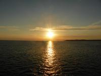 Sonnenuntergang auf Überfahrt von Jersey nach St. Malo