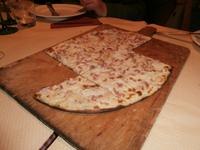 Strassburg  Flamkuchen Essen im Le Gruber