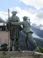 Chamonix. Balmat zeigt de Saussure den Weg zum Gipfel