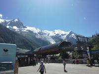 Mont Blanc Gruppe von der Seilbahn zum Brévent aus