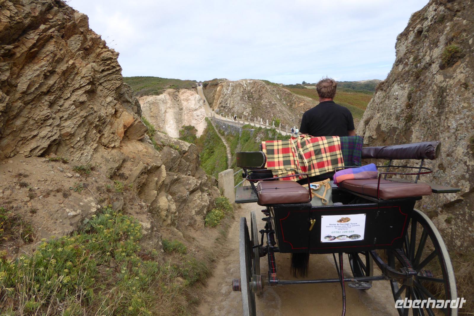 Insel Sark, Kutschfahrt zu La Coupée 