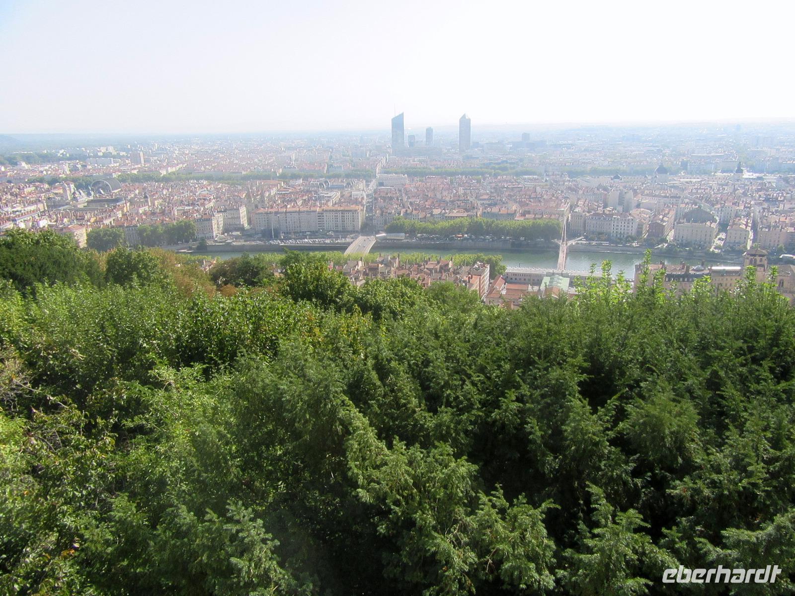 Blick über Lyon vom Gipfel Fourviére