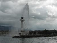 Genf - Fontaine und Leuchtturm