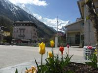Chamonix - Altstadt mit Mont Blanc Massiv