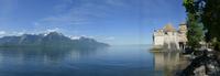 Panorama Alpen mit Schloss Chillon