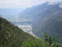 Rückfahrt von Chamonix. Blick auf Martigny